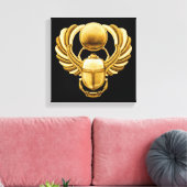 Gold Egyptian Scarab Canvas Afdruk (Insitu (Woonkamer))