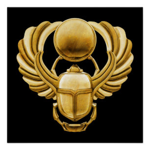 Gold Egyptian Scarab Perfect Poster