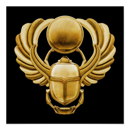Gold Egyptian Scarab Perfect Poster (Voorkant)