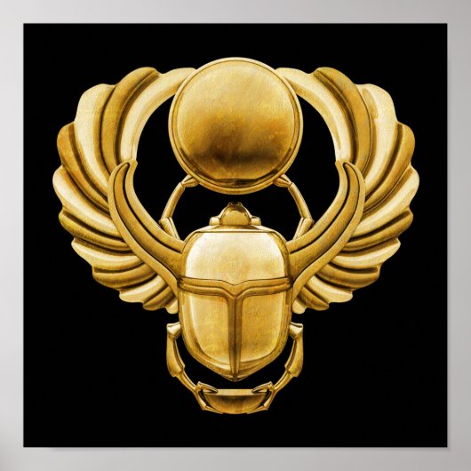 Gold Egyptian Scarab Poster (Voorkant)
