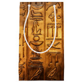 Gold Egyptian Script Gift Bag Klein Cadeauzakje (Voorkant)