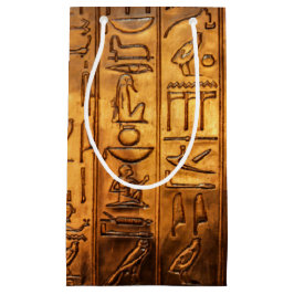 Gold Egyptian Script Gift Bag Klein Cadeauzakje