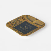 Gold Egyptian Thema Birthday Elegant  Blue Papieren Bordje (Gebogen)