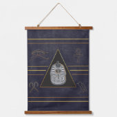 Gold Egyptian Wood Topped Wall Tapestry Hangend Wandkleed (Voorkant)
