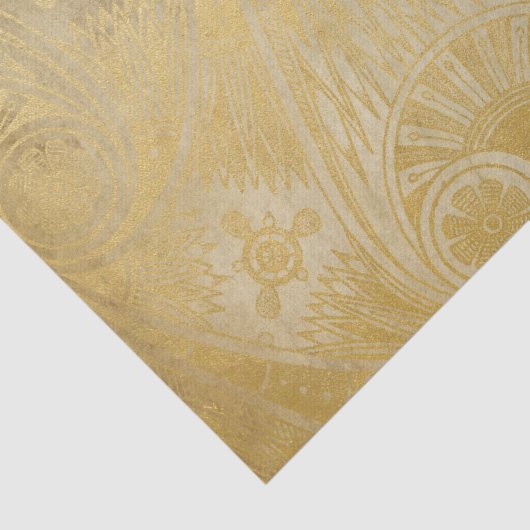 Gold Egyptisch document met roldesign Tissuepapier (Detail)