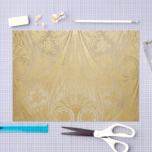 Gold Egyptisch document met roldesign Tissuepapier (Craft)