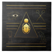 Gold Egyptische Scarab Ceramic Tegel Tegeltje (Voorkant)