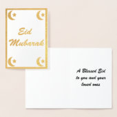 Gold Eid Mubarak Eid al Fitr Halve Maan Sterren Folie Kaarten (Display)
