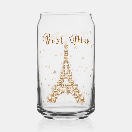 Gold Eiffel Tower Blikvorm Glas (Voorkant)