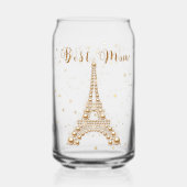 Gold Eiffel Tower Blikvorm Glas (Achterkant)