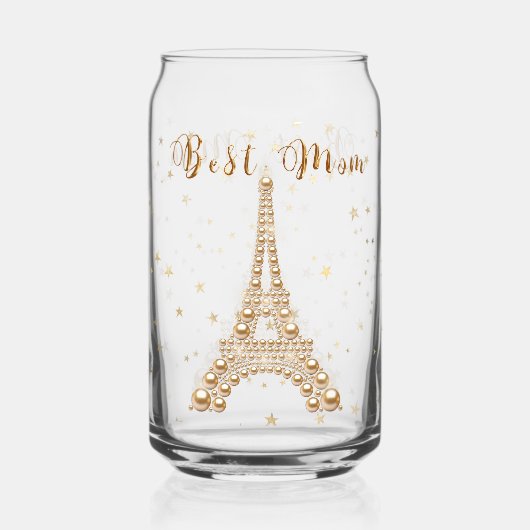 Gold Eiffel Tower Blikvorm Glas (Achterkant)