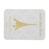 Gold Eiffel Tower Damask bespaart de datum Magnet Magneet (Horizontaal)