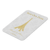 Gold Eiffel Tower Damask bespaart de datum Magnet Magneet (Linkerzijde)