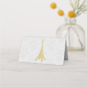 Gold Eiffel Tower Damask-ontvangstkaart Plaatskaartje (Achterkant)