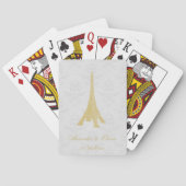 Gold Eiffel Tower Damask Wedding Favor Card Deck Pokerkaarten (Achterkant)