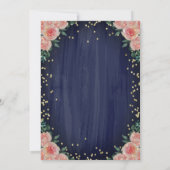 Gold Eiffel Tower Diamonds Flowers Quinceañera Kaart (Achterkant)