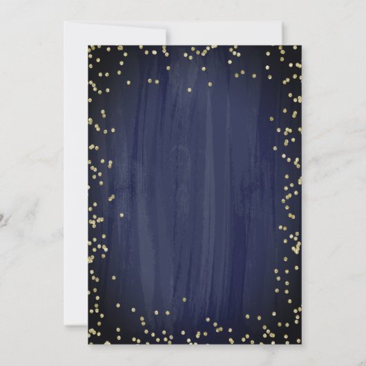 Gold Eiffel Tower Diamonds Navy Blue Quinceanera Kaart (Achterkant)