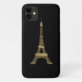 Gold Eiffel Tower, Frans zwart Case-Mate iPhone Case
