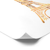 Gold Eiffel Tower Paris afdrukken Poster (Hoek)