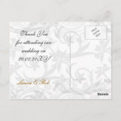 Gold Eiffeltoren Franse bruiloft Dank u Briefkaart (Achterkant)