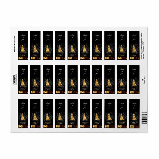 Gold Eiffeltoren Franse bruiloft Etiket (Full Sheet)