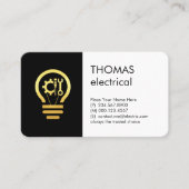 Gold Electric Bulb Fixit Tools Visitekaartje (Voorkant)