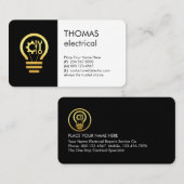 Gold Electric Bulb Fixit Tools Visitekaartje (Voorkant / Achterkant)