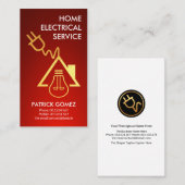 Gold Electric Power Plug Home Bulb Electricia Visitekaartje (Voorkant / Achterkant)
