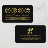 Gold Electrical Icons On Gold Brackets Visitekaartje (Voorkant / Achterkant)