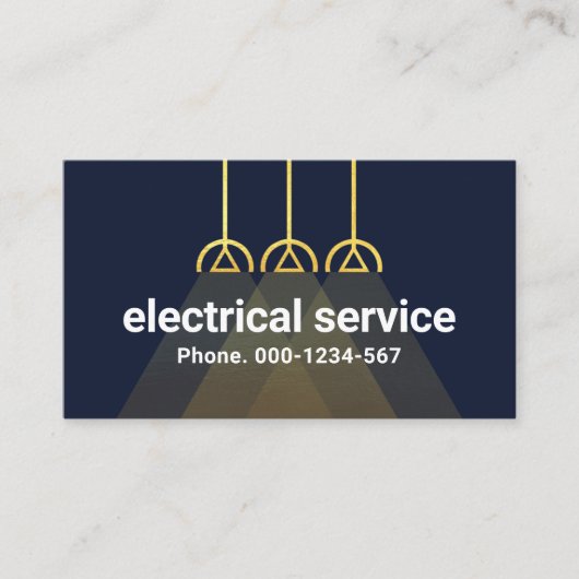 Gold Electrical Overhead Lampshades Visitekaartje (Voorkant)