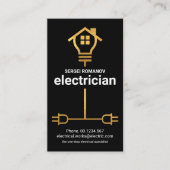 Gold Electrical Wining Home Electrice Service Visitekaartje (Voorkant)