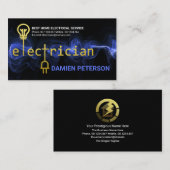 Gold Electricia Blue Power Lightning Visitekaartje (Voorkant / Achterkant)