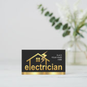 Gold Electrician Home Lijst Visitekaartje (Staand voorkant)