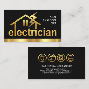 Gold Electrician Home Lijst Visitekaartje