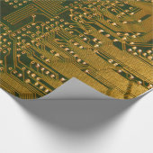 Gold Electronics Circuit Board Cadeaupapier (Hoek)