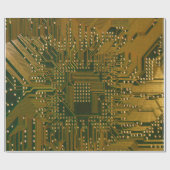 Gold Electronics Circuit Board Cadeaupapier (Vlak)