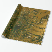Gold Electronics Circuit Board Cadeaupapier (Uitgerold)