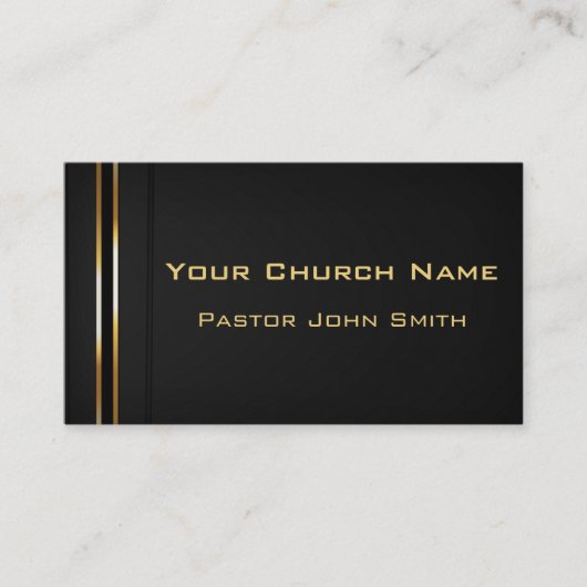 Gold Elegance2 Church Pastor Classy Visitekaartje (Voorkant)