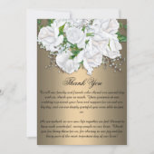 Gold Elegance en White Roses Wedding Hartelijk dan Bedankkaart (Voorkant)