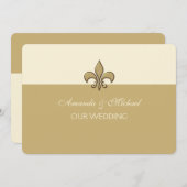 Gold Elegance Fleur de Lis Save the Date (Voorkant / Achterkant)