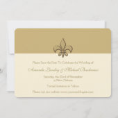 Gold Elegance Fleur de Lis Save the Date (Achterkant)