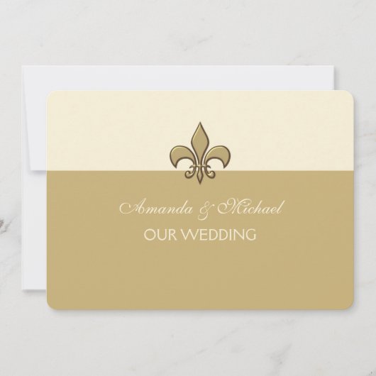 Gold Elegance Fleur de Lis Save the Date (Voorkant)