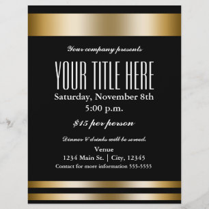 Gold Elegance Glamor Event Flyer Poster