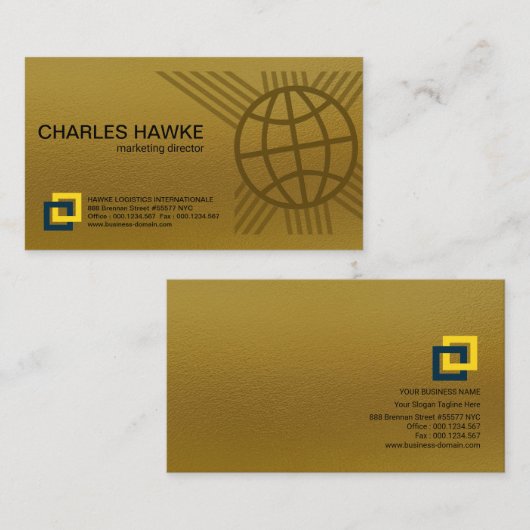 Gold Elegance International Global Connection Line Visitekaartje (Voorkant / Achterkant)