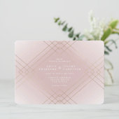 Gold Elegance Pink Diamond Gatsby Wedding Kaart (Staand voorkant)