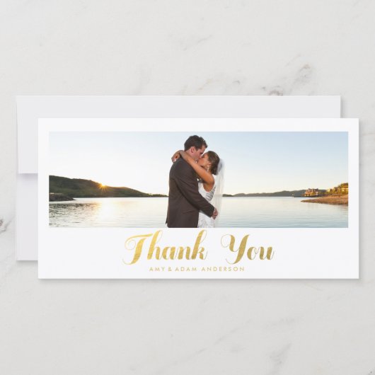 Gold Elegance | Trouwbedankje Fotokaart Bedankkaart (Voorkant)