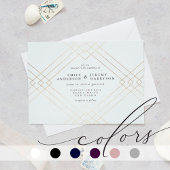 Gold Elegance White Diamond Gatsby Wedding Kaart