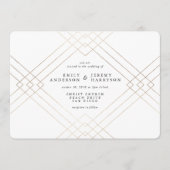 Gold Elegance White Diamond Gatsby Wedding Kaart (Voorkant)