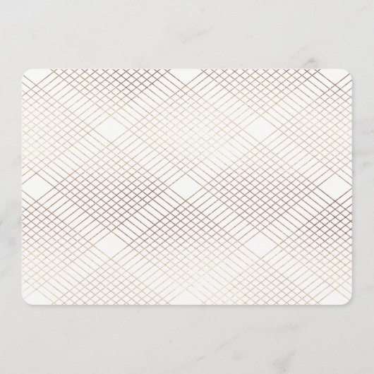 Gold Elegance White Diamond Gatsby Wedding Kaart (Achterkant)