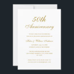 Gold Elegant 50th Wedding Jubileum Invitations Kaart<br><div class="desc">Meer elegante Jubileum-uitvindingen in de Little Bayleigh Store.</div>